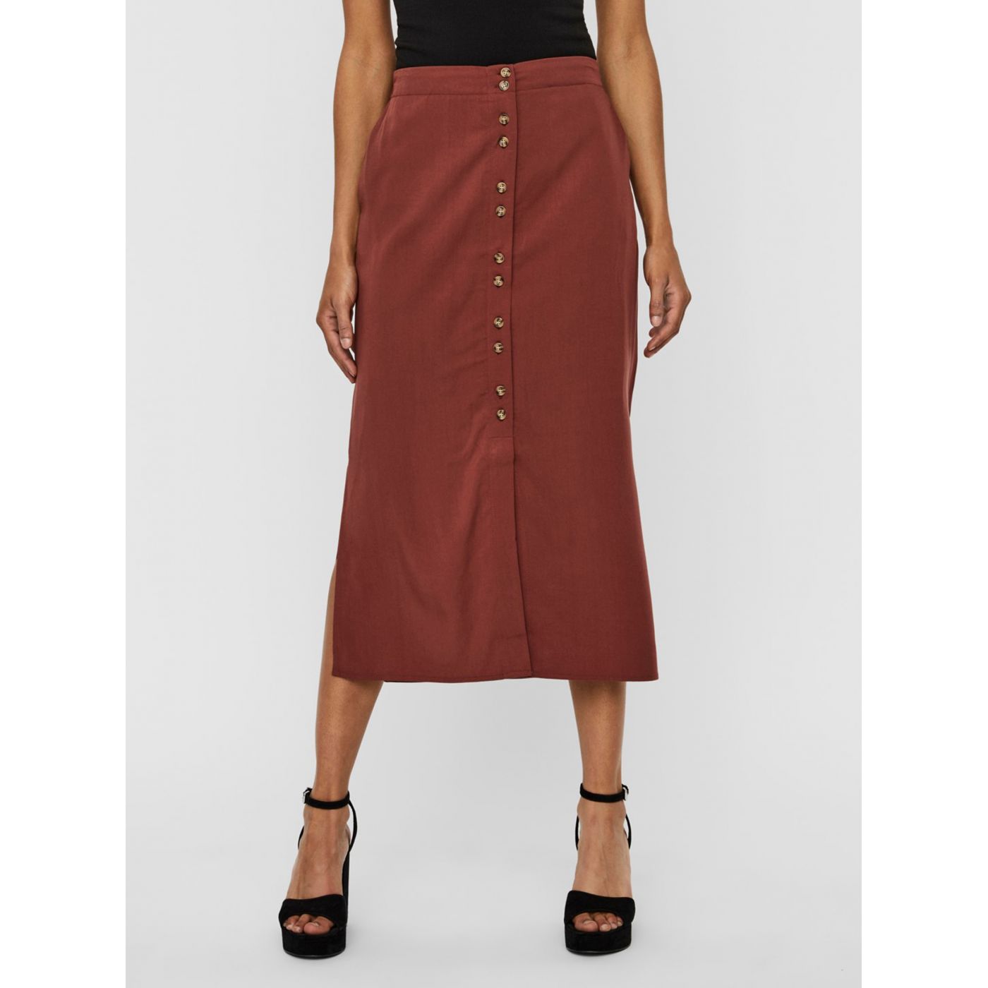 Brown midi skirt VERO MODA Hafia