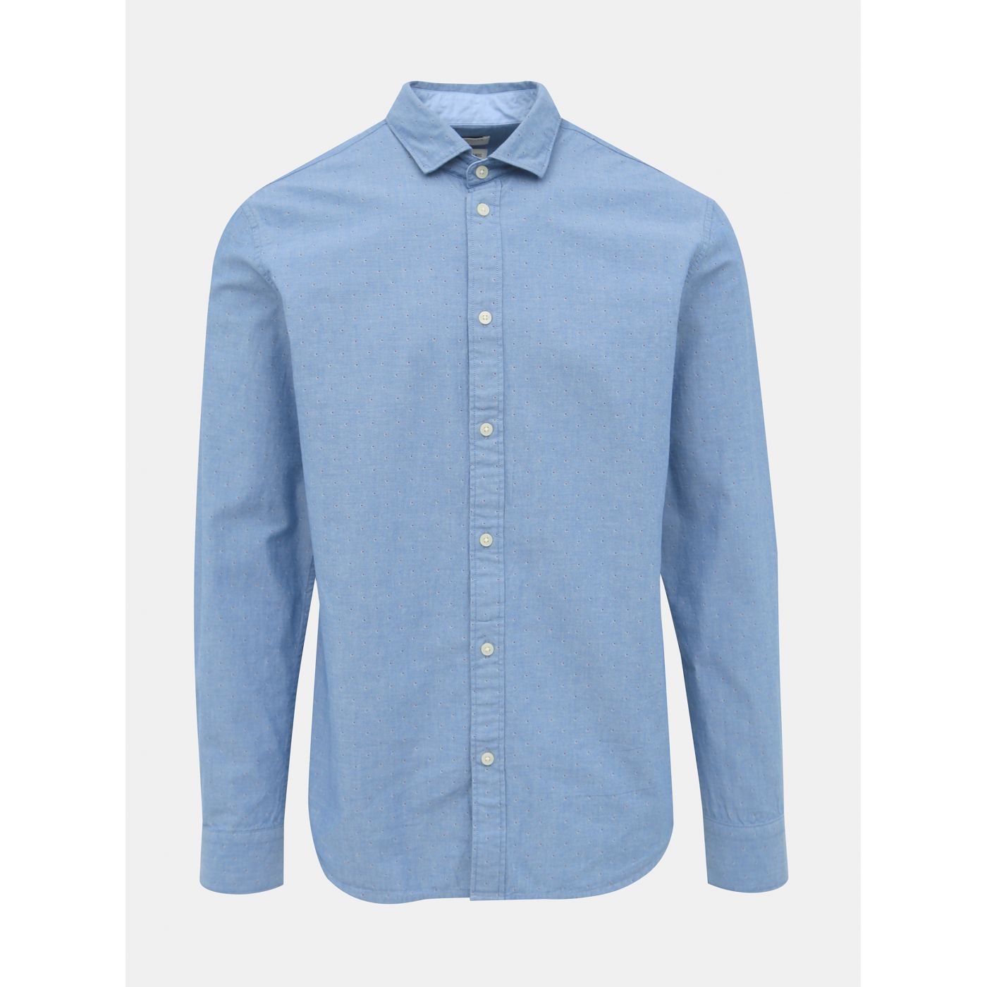 Light Blue Patterned Slim Fit Shirt Selected By Homme Mark