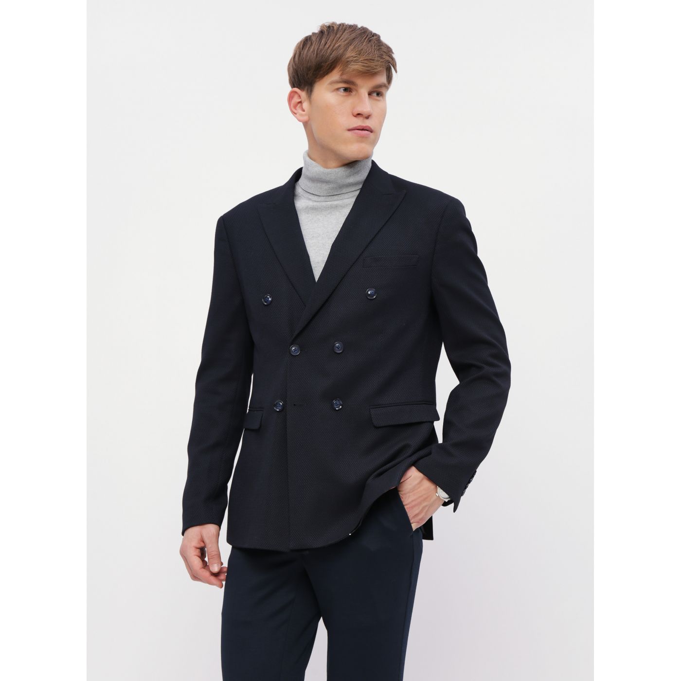 Dark Blue Jacket Selected By Homme Leo