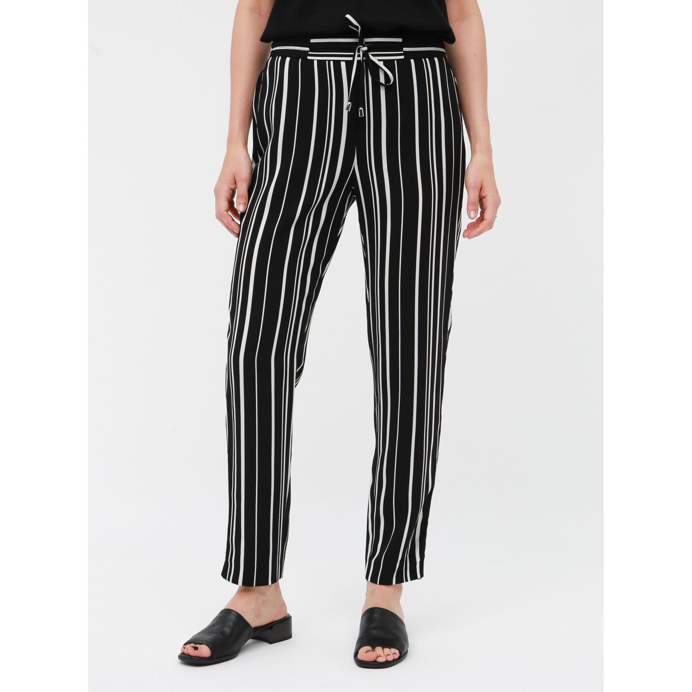 Black Women's Striped Pants M&Co Petite