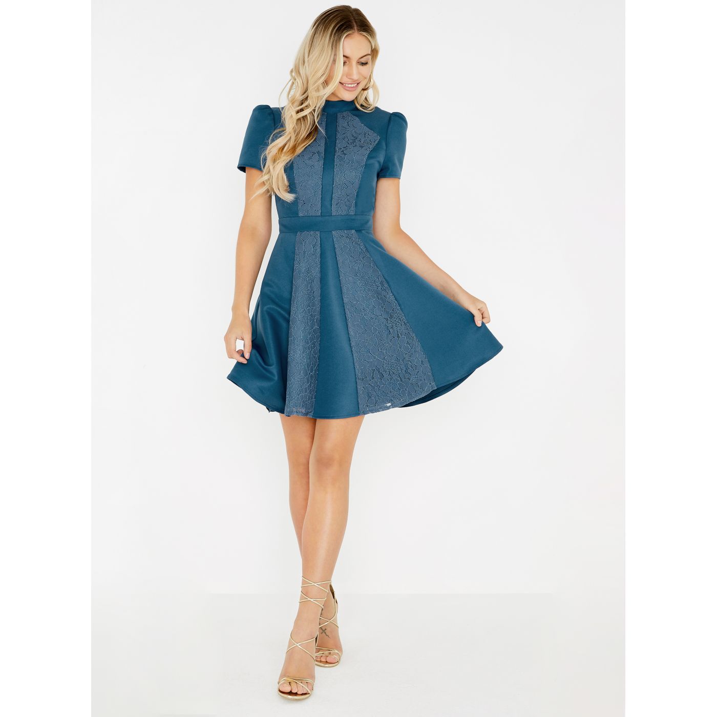 Little Mistress Lace Blue Dress