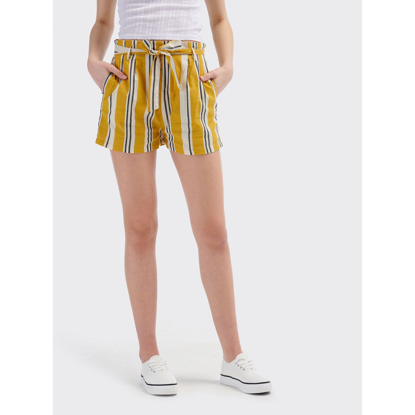 Yellow Women's Striped Alcott Shorts