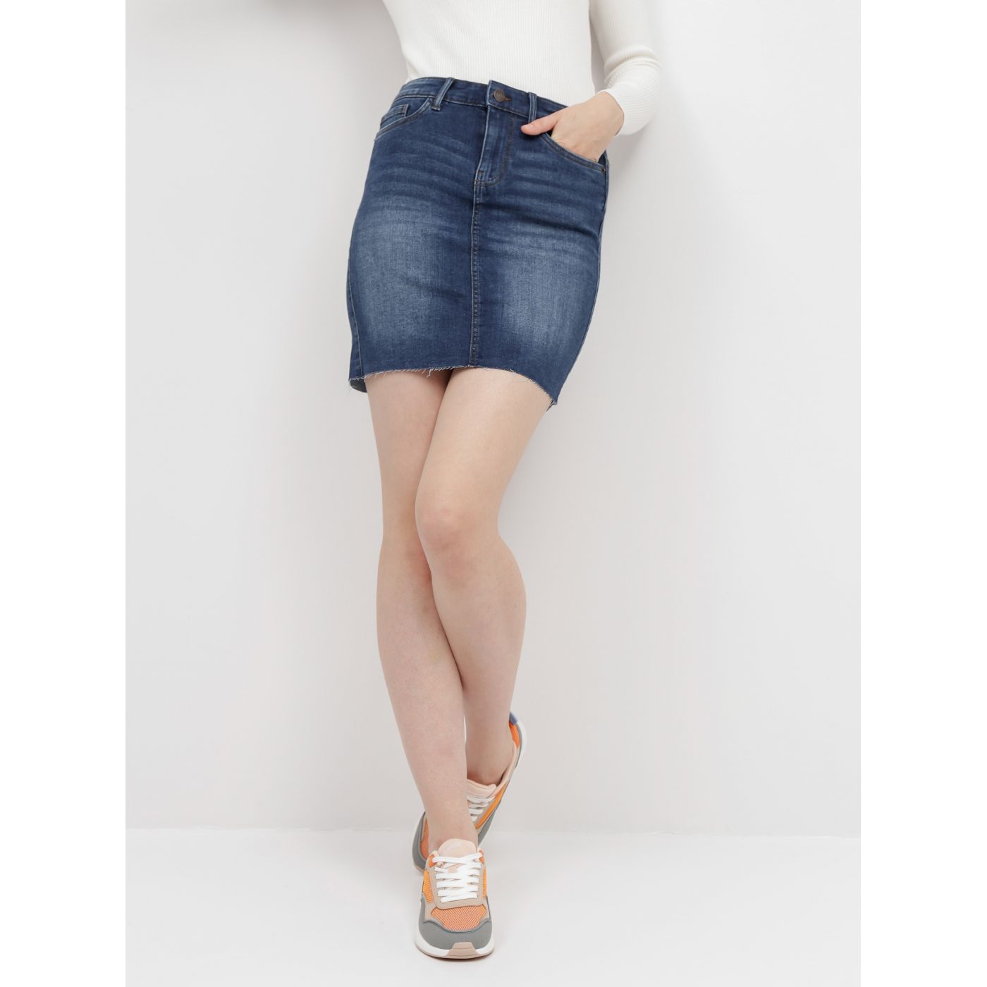 Dark blue denim skirt VERO MODA Seven