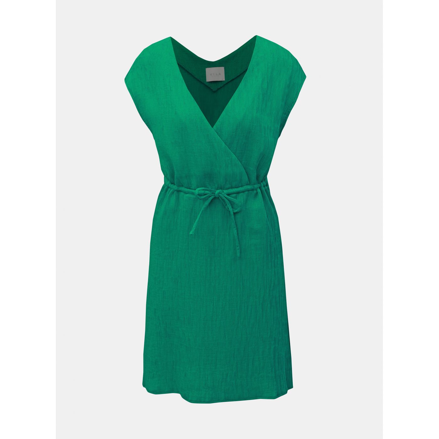 Green ribbed dress VILA Chunna