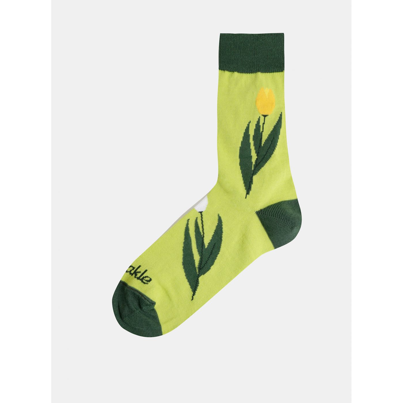 Light Green Women's Floral Socks Fusakle Tulip