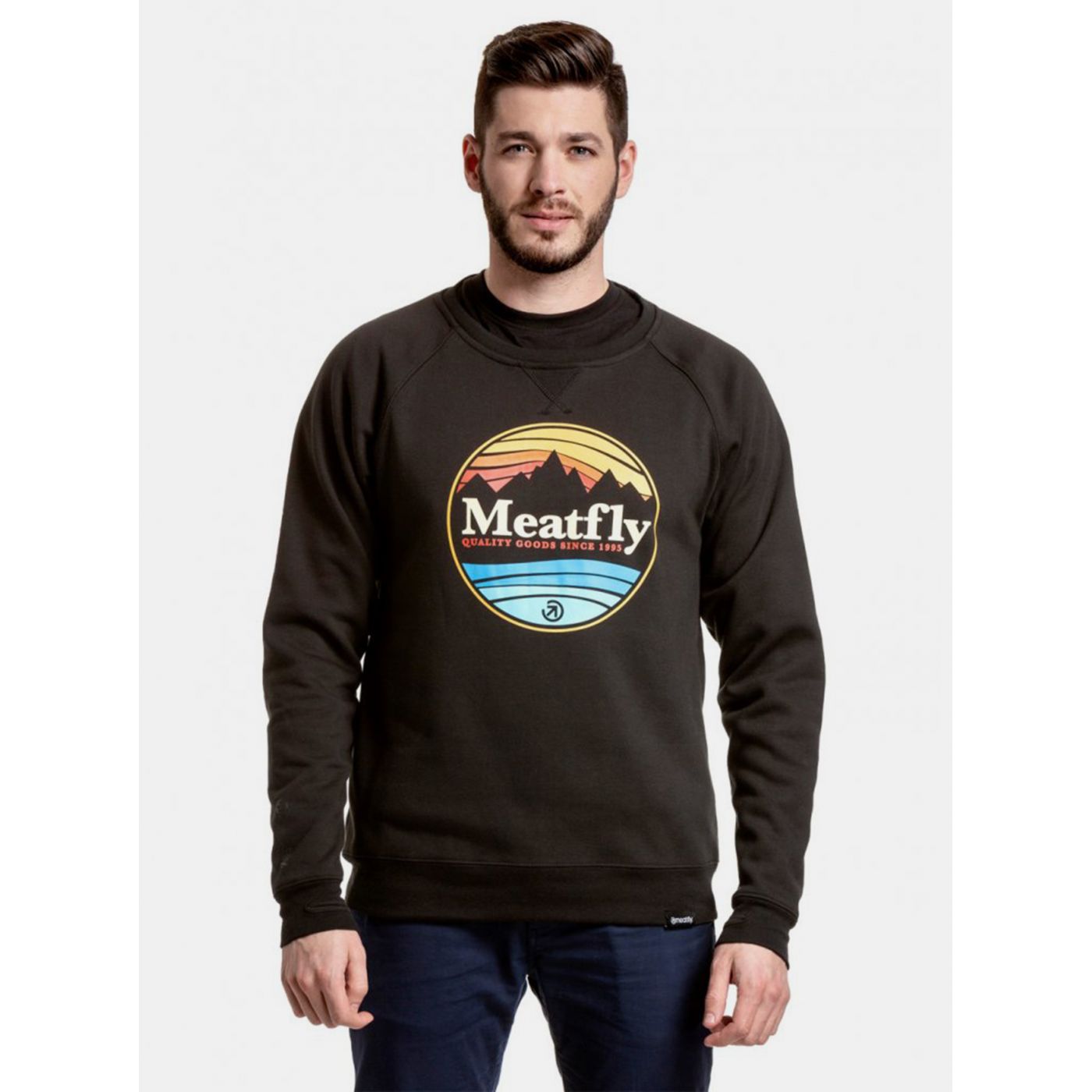 Black Men's Meatfly Shore Print Sweatshirt