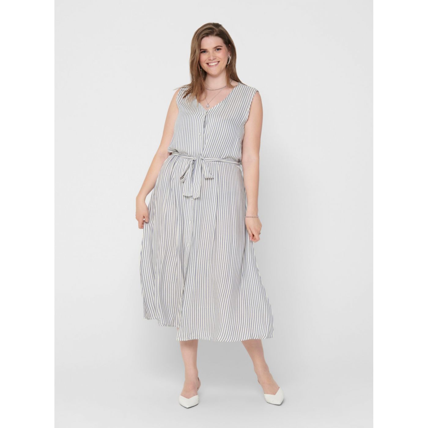 Grey Striped Midided4 ONLY CARMAKOMA Isa