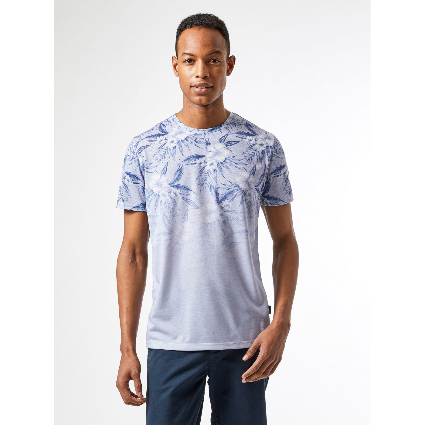 Burton Menswear London Blue Patterned T-Shirt