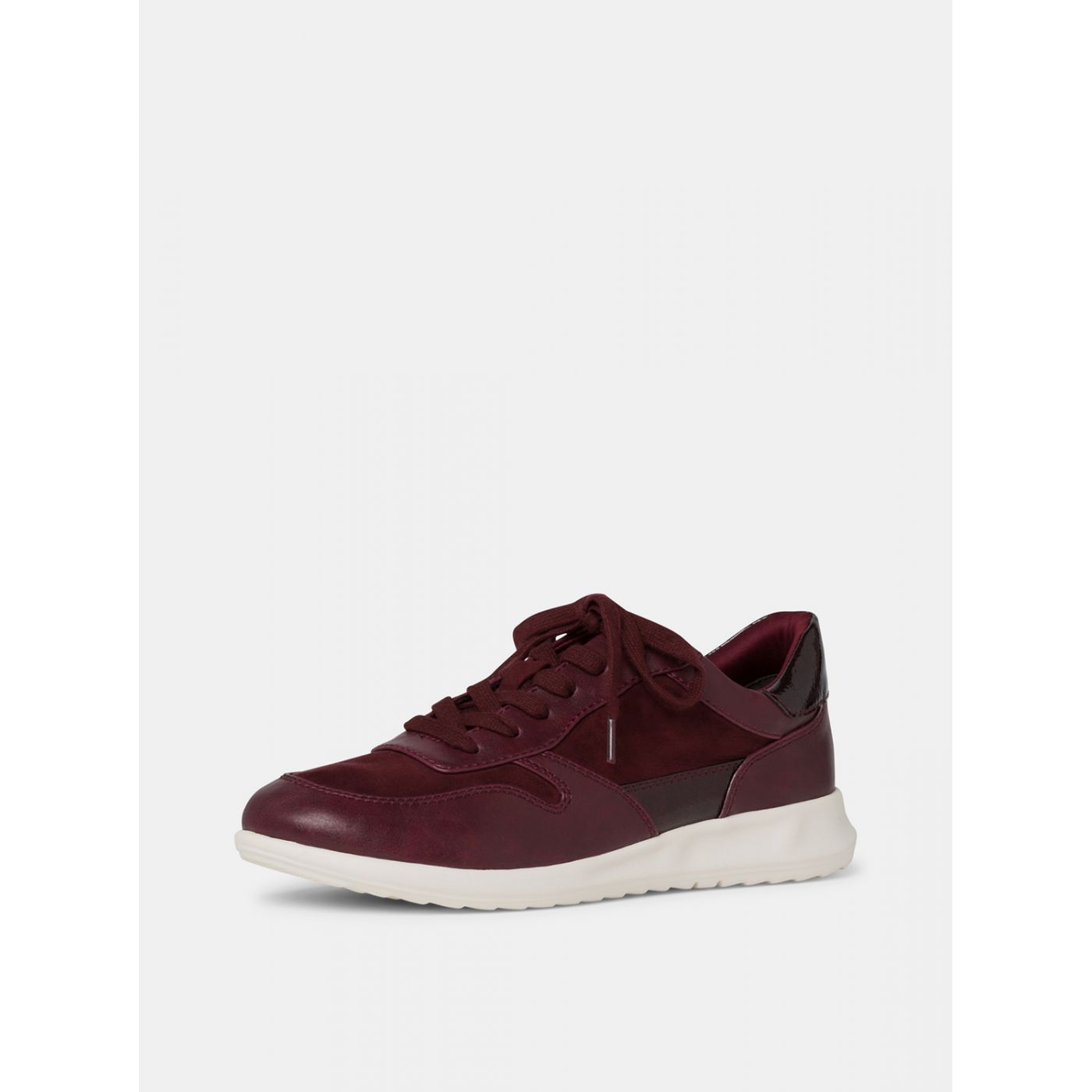 Burgundy sneakers with suede tamaris details