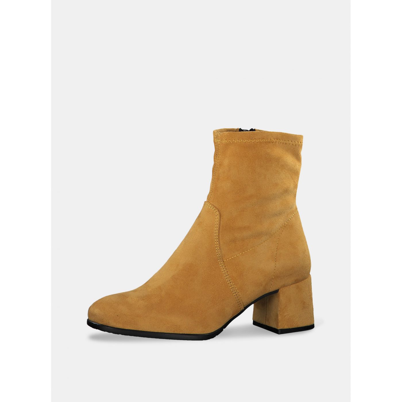 Mustard ankle boots in tamaris suede finish
