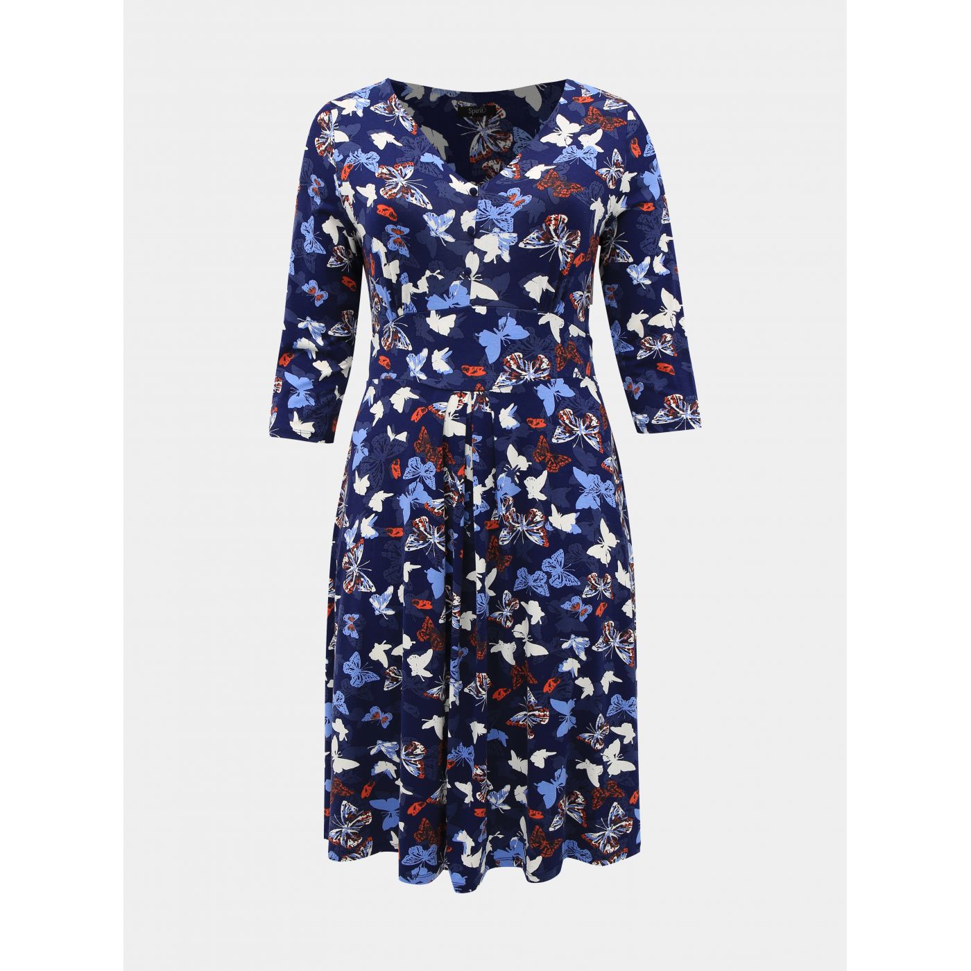 Dark Blue Patterned Dress M&Co
