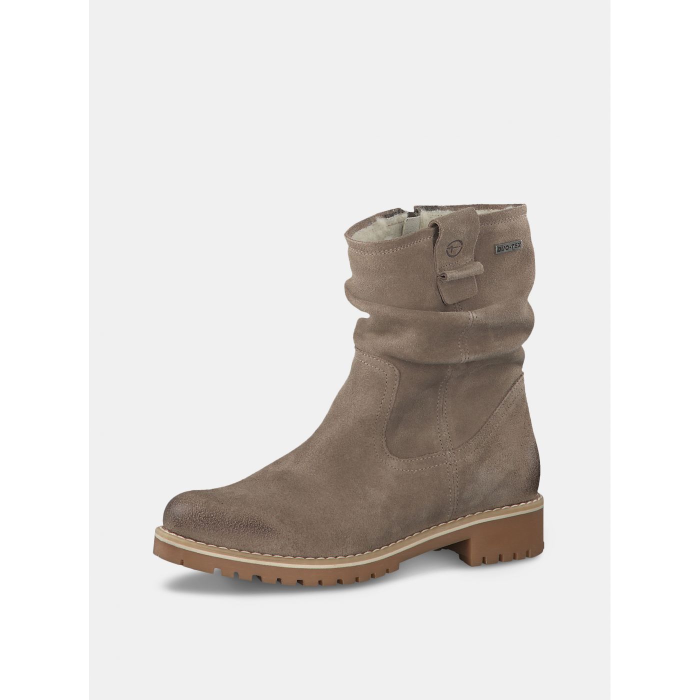 Beige suede low boots Tamaris