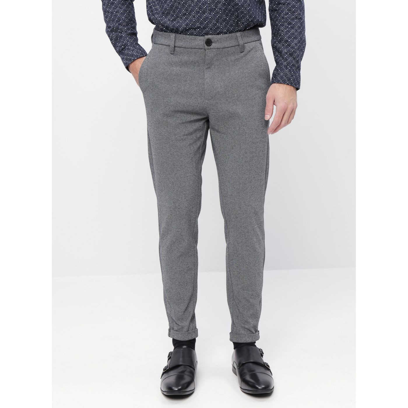 Grey Shortened Suit Slim Fit Pants Lindbergh
