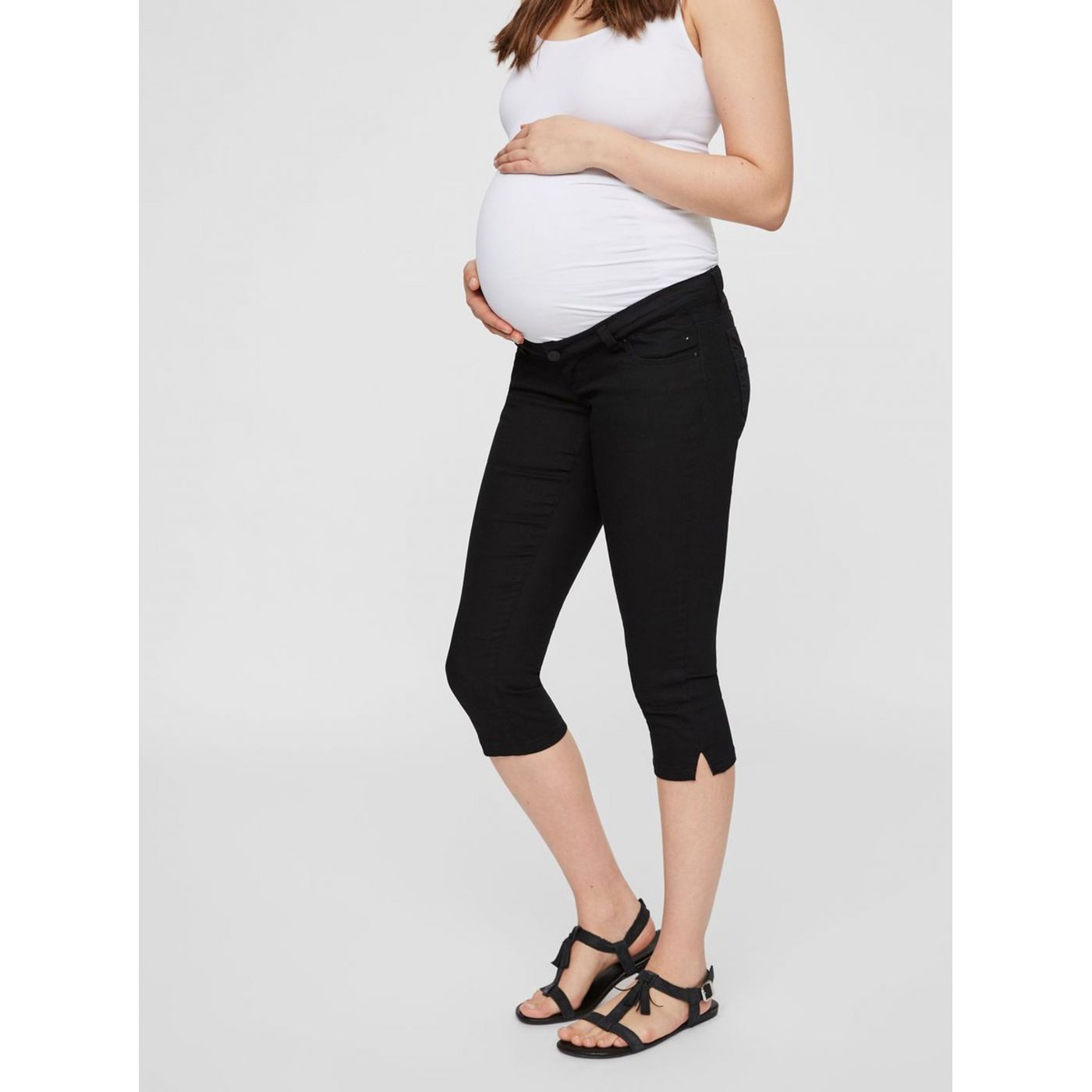 Black Maternity 3/4 Slim Fit Jeans Mama.licious