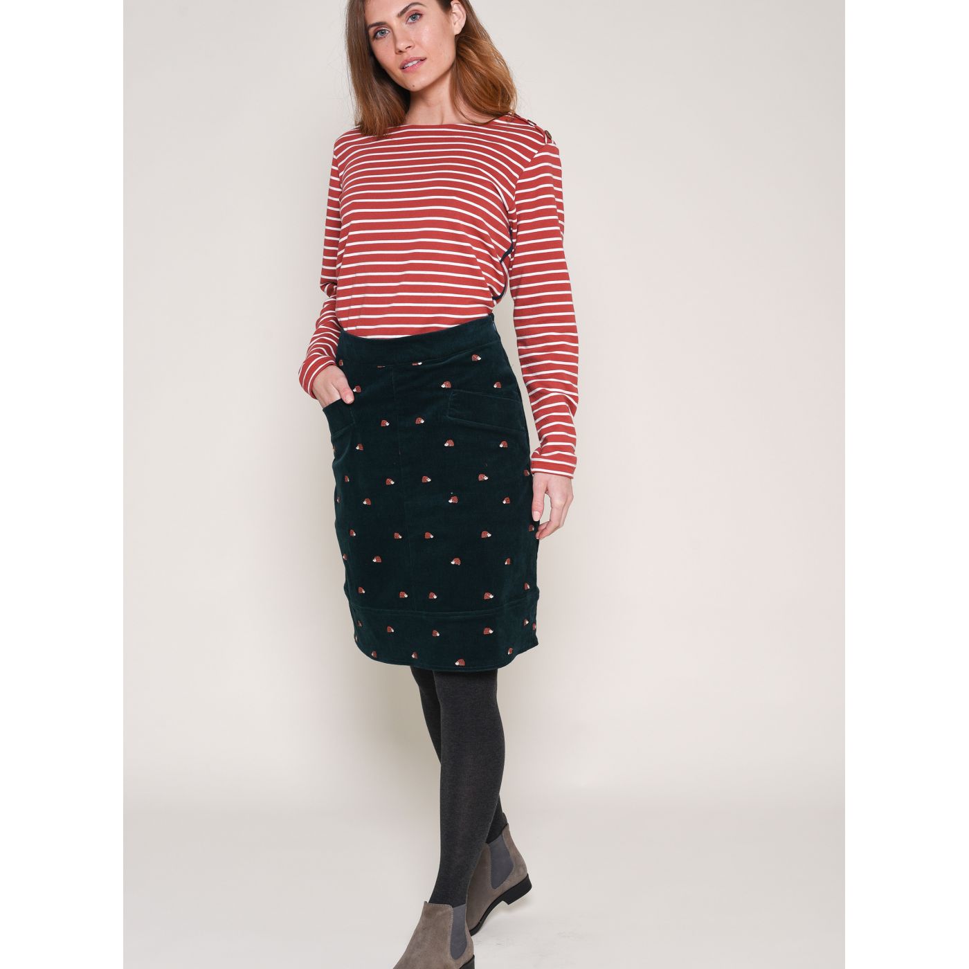 Dark green patterned skirt Brakeburn