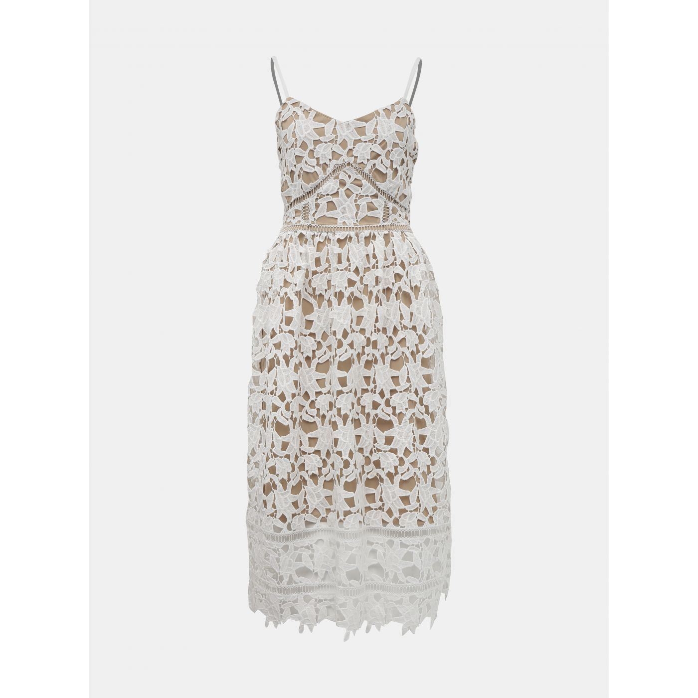 Beige-white lace dress VILA Anna