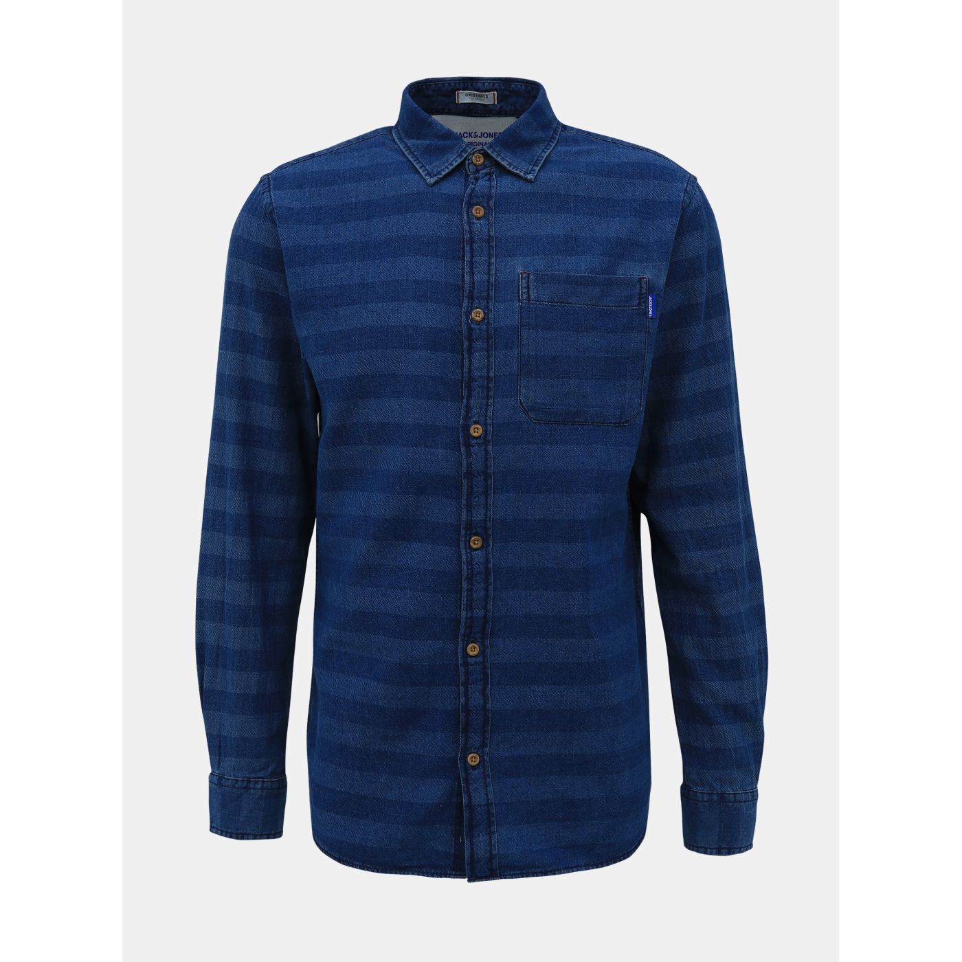 Dark Blue Striped Denim Shirt Jack & Jones Jaques