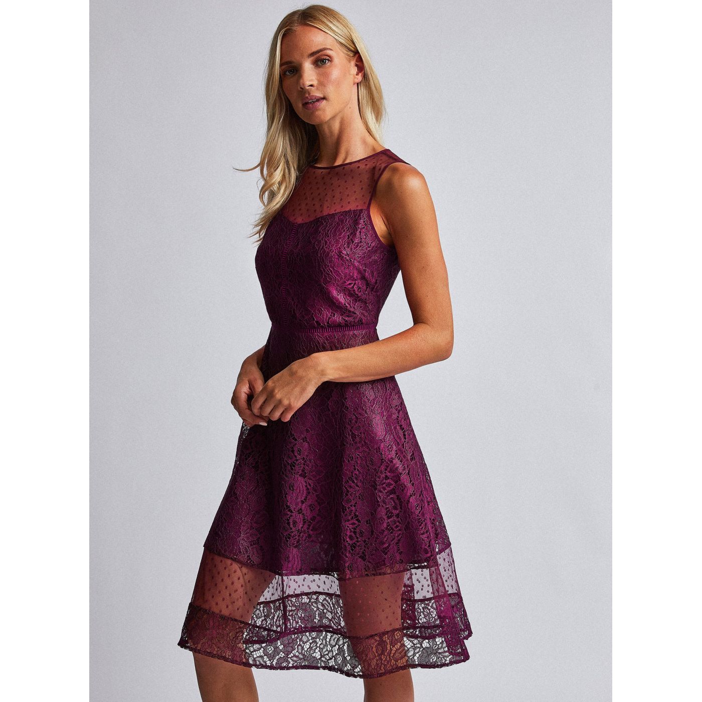 Dorothy Perkins Burgundy Lace Dress