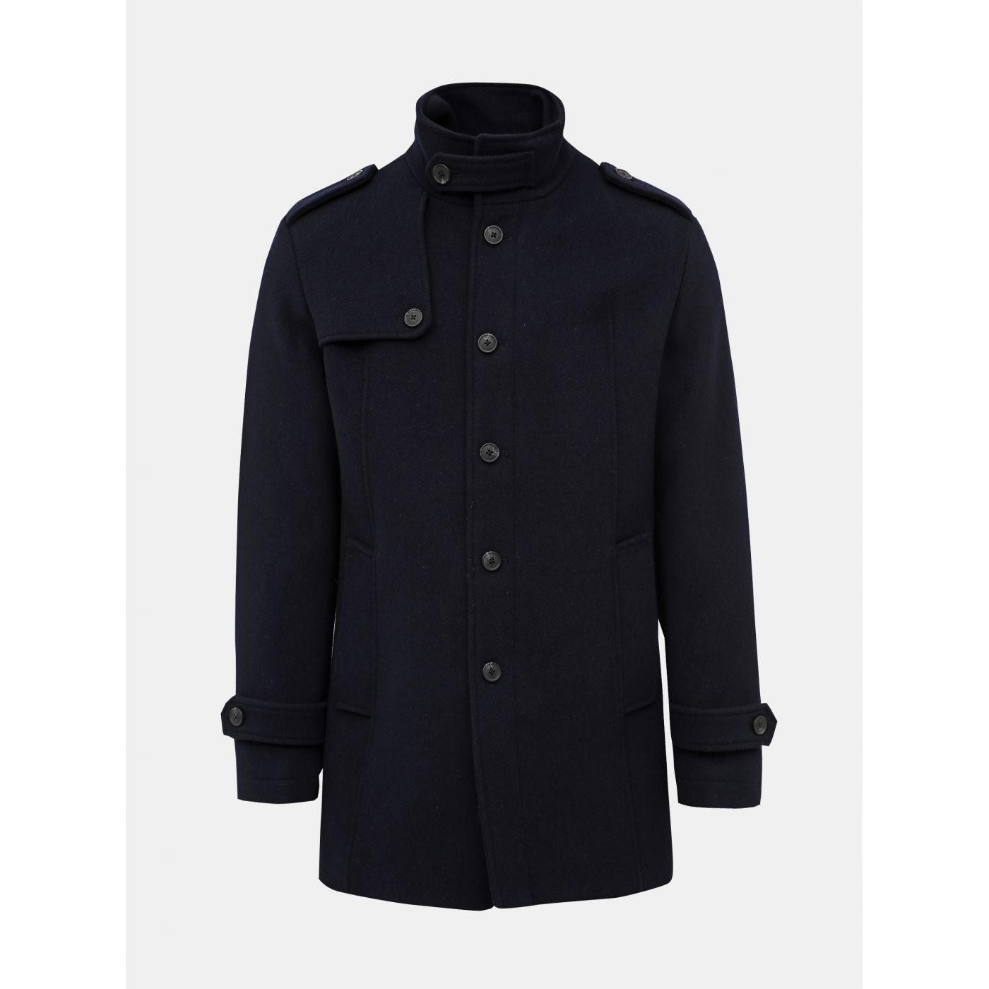 Dark Blue Wool Coat Selected By Homme Covent
