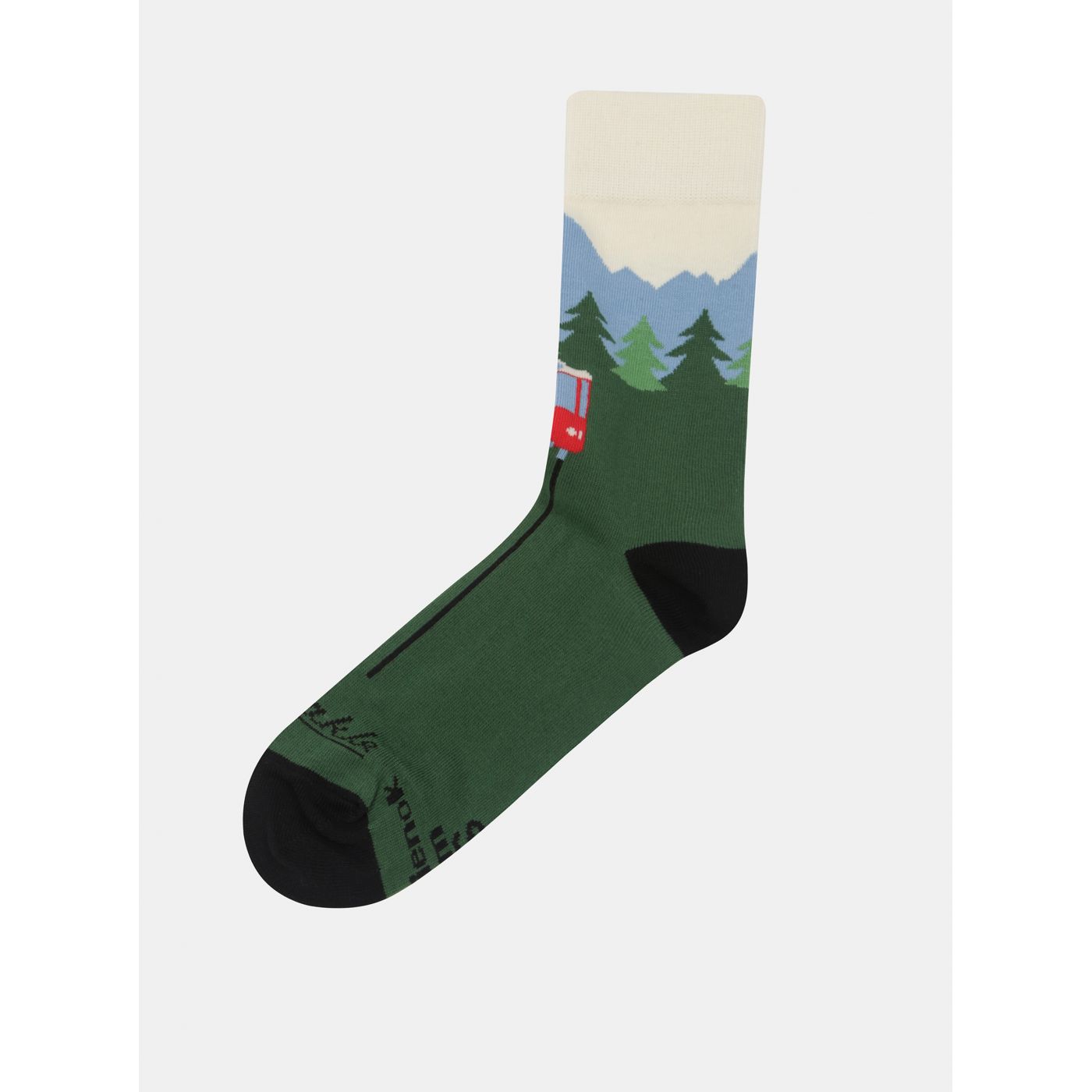 Green unisex socks with Tater Fusakle Hrebienok motif