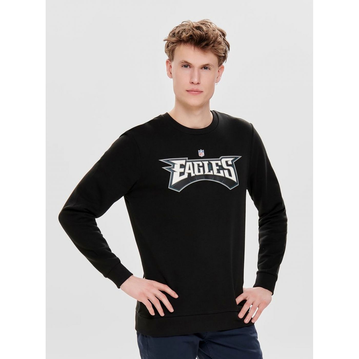 Black sweatshirt with print on back ONLY & SONS Nfl