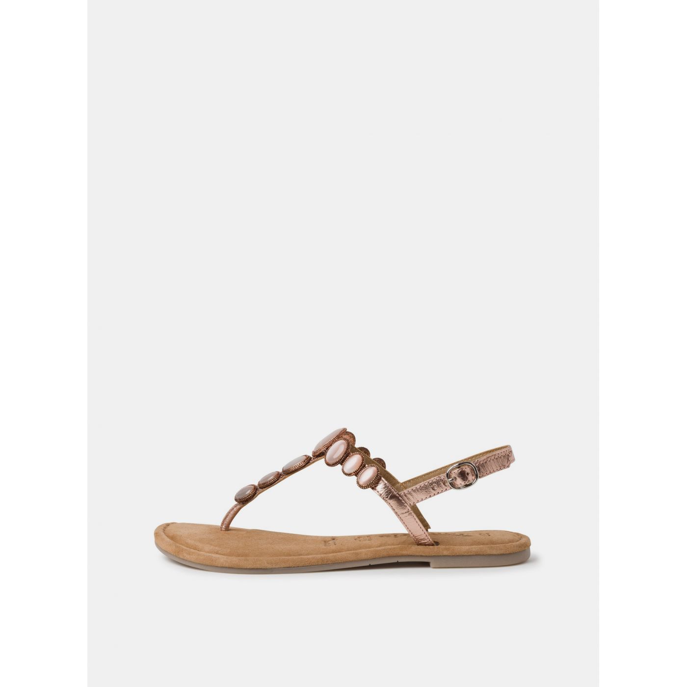Pink leather sandals with decorative details Tamaris