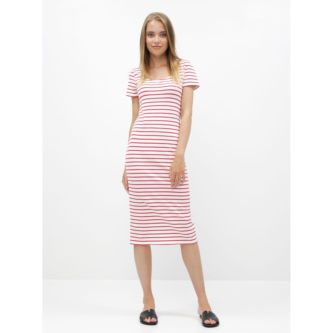 Red-white striped basic dress ZOOT Junne