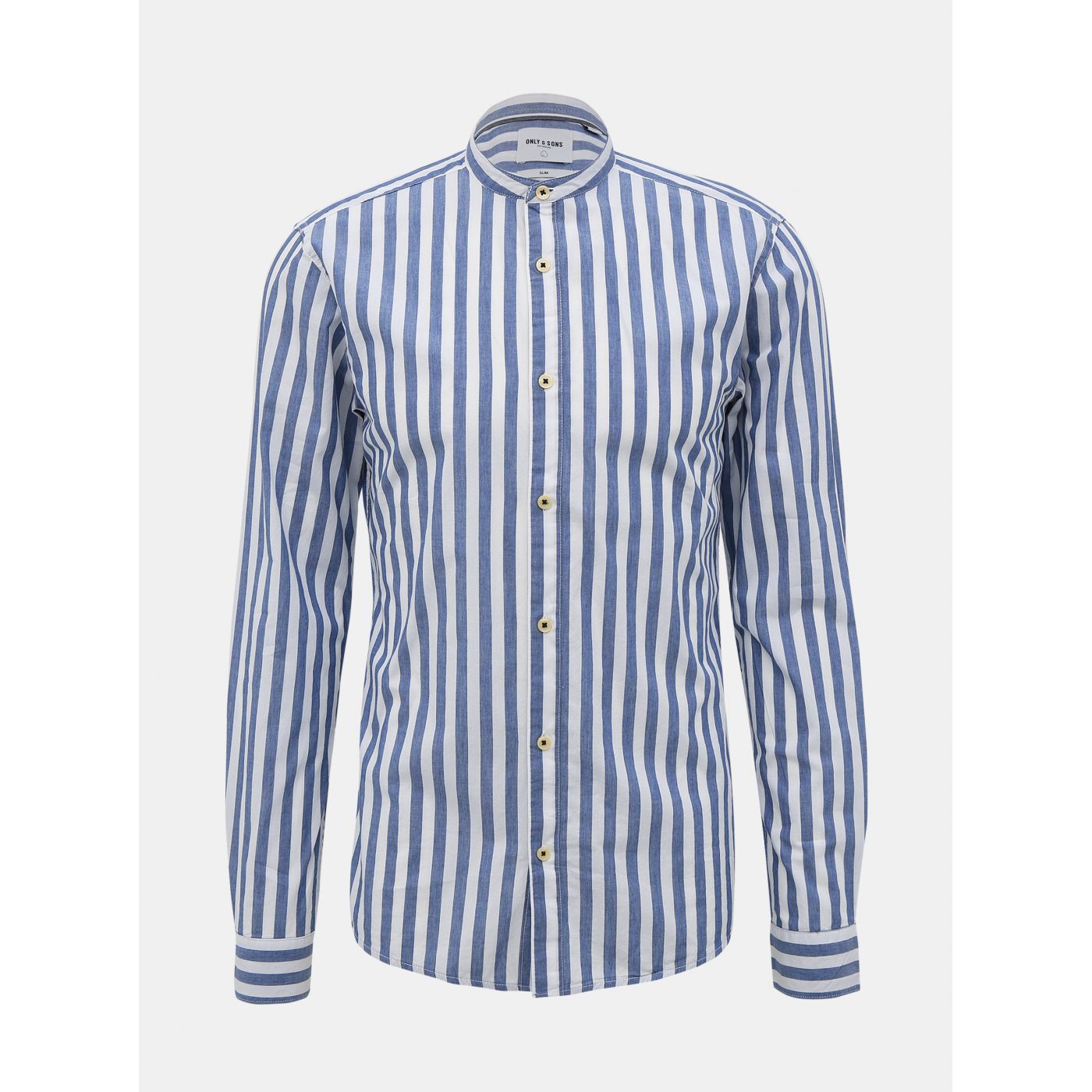 Blue-white striped slim fit shirt ONLY & SONS Mattew