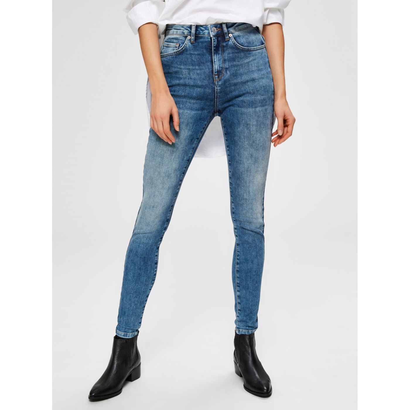 Blue Skinny Fit Jeans Selected Femme