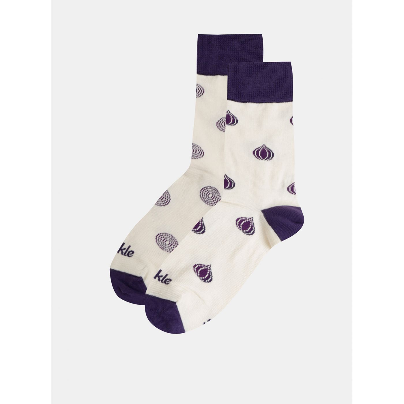 Fusakle Cvibl Purple-Cream Patterned Socks