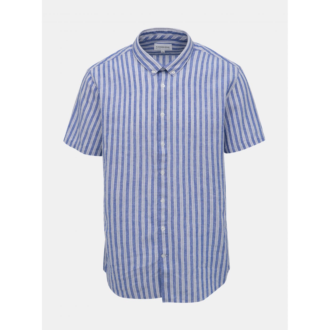 Lindbergh Blue Linen Striped Shirt