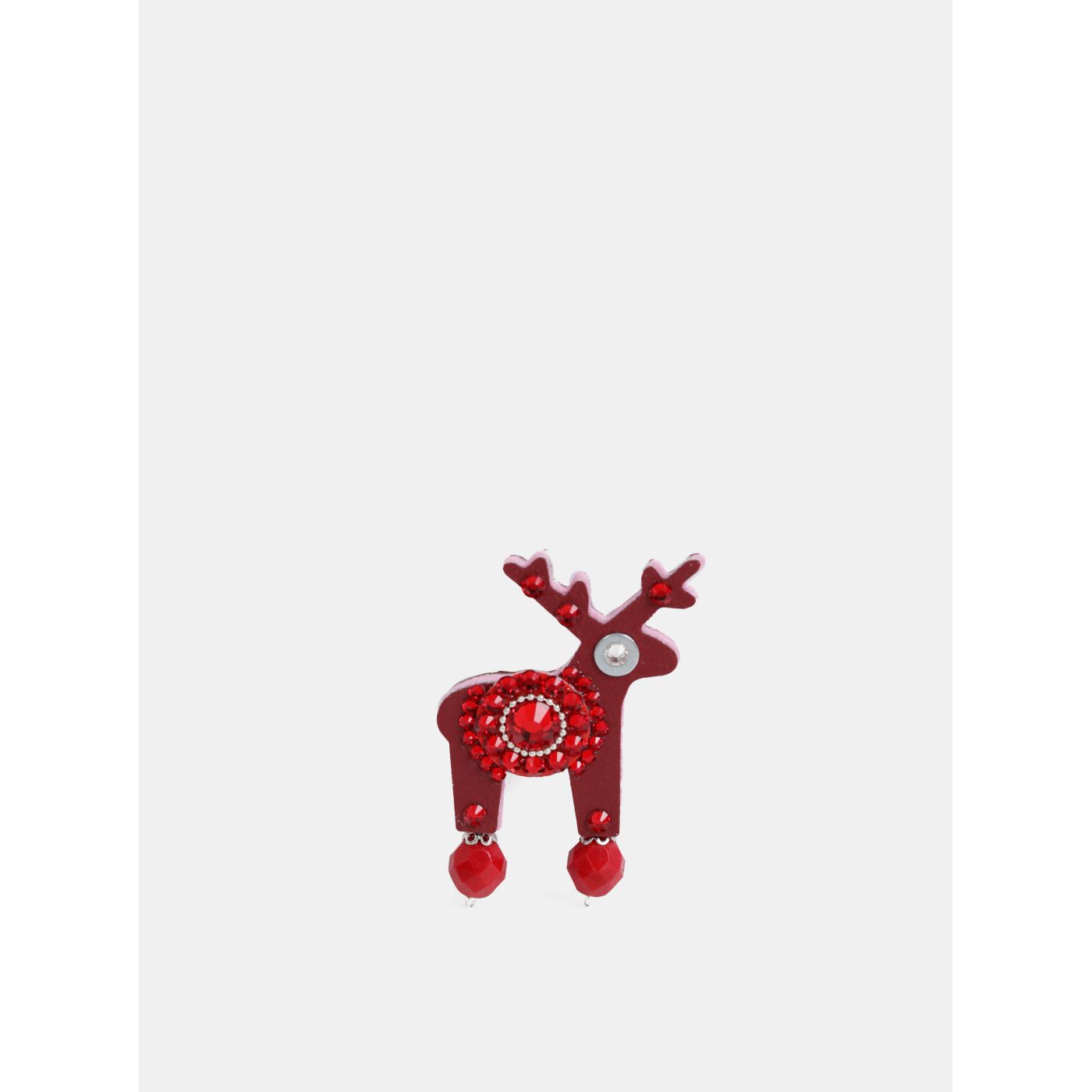 Burgundy small brooch with rhinestones Preciosa Components Deers Mr. Karmín