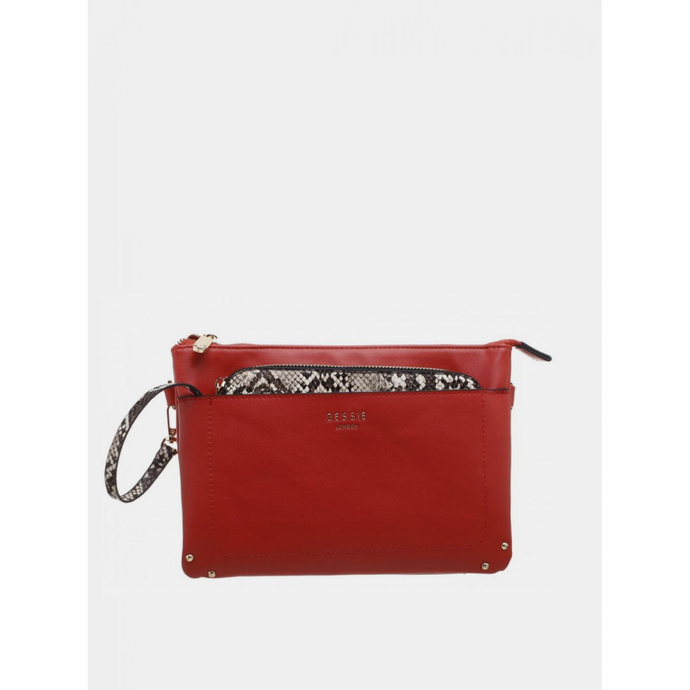 Bessie London Red Clutch