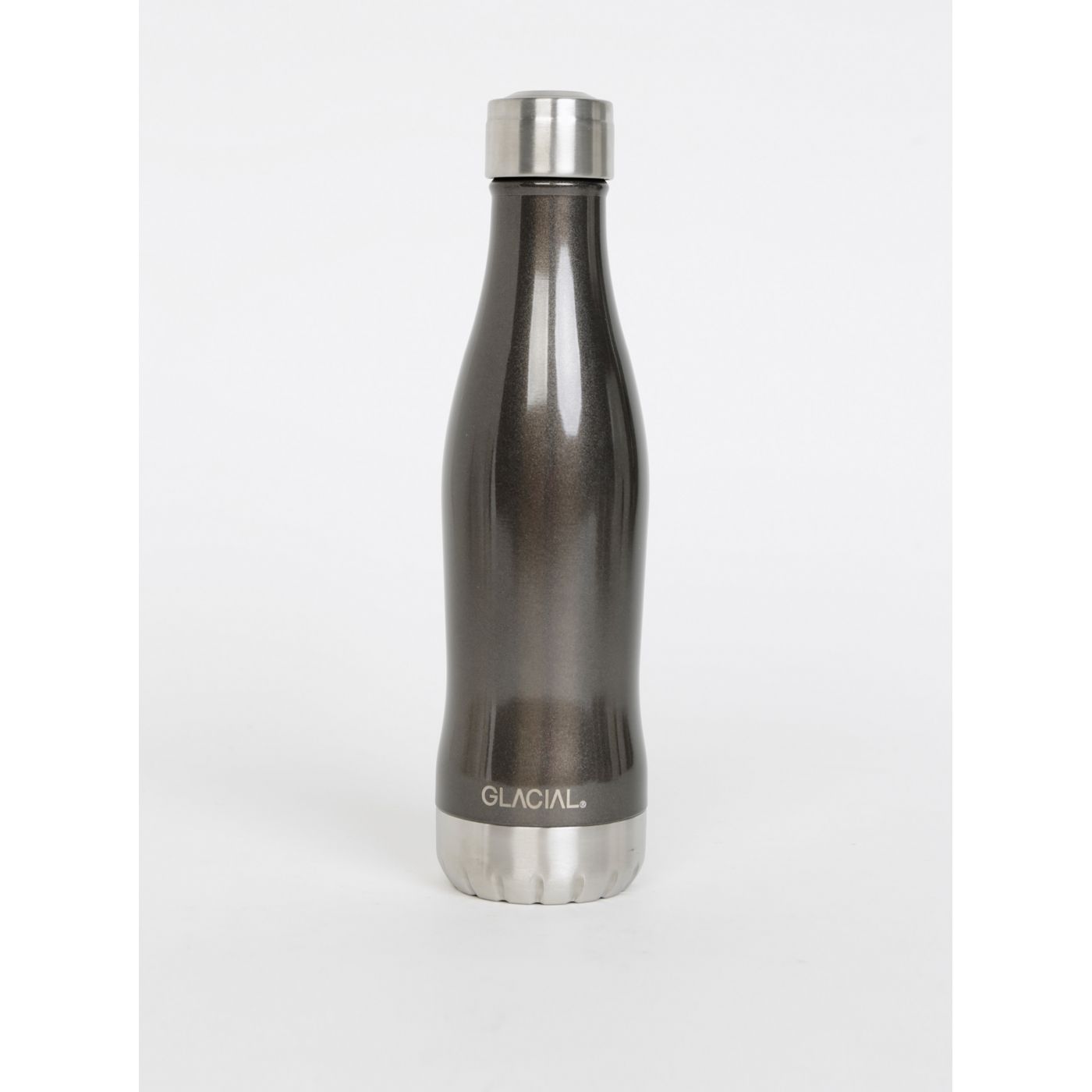 Black metallic thermo bottle GLACIAL Metalic 400 ml