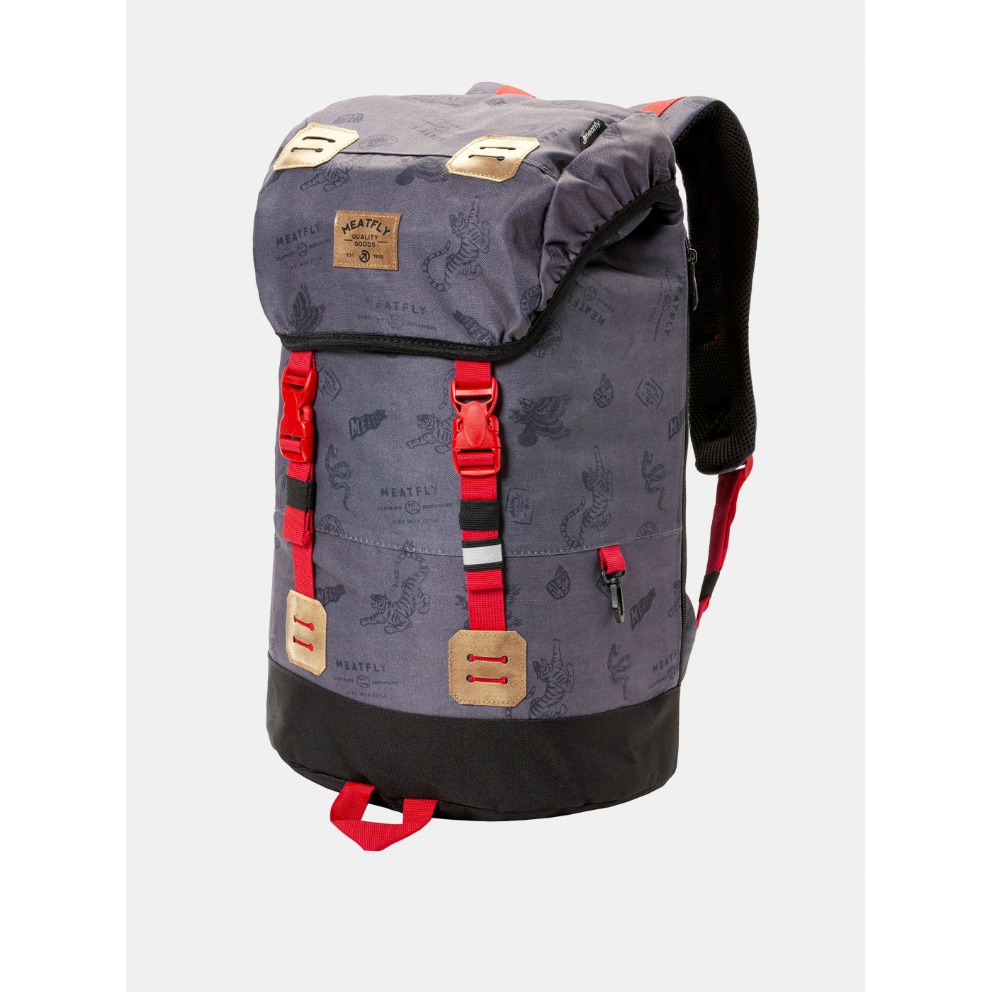 Dark grey backpack with meatfly cape 26 l