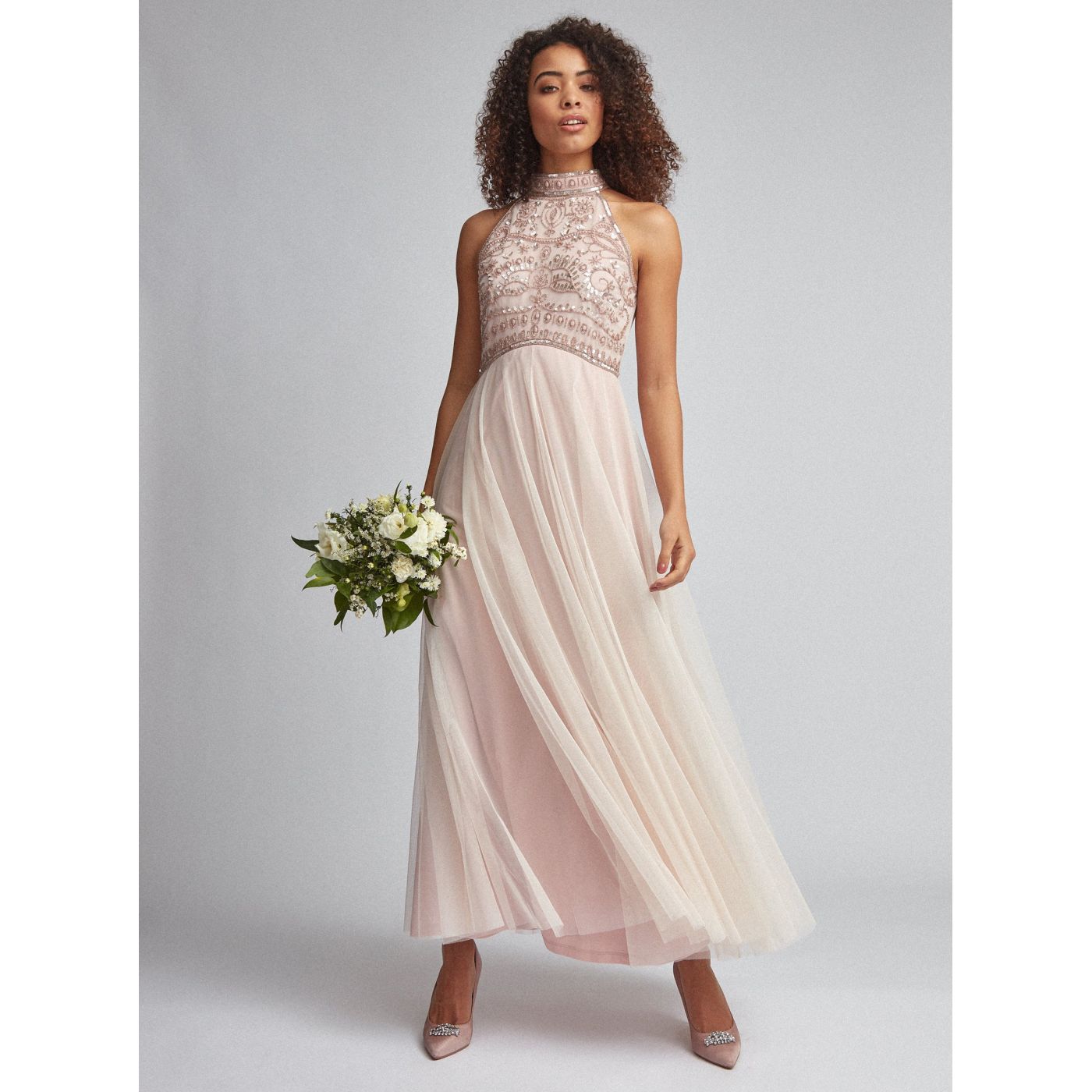 Light Pink Tulle Maxi Dress Dorothy Perkins Tall