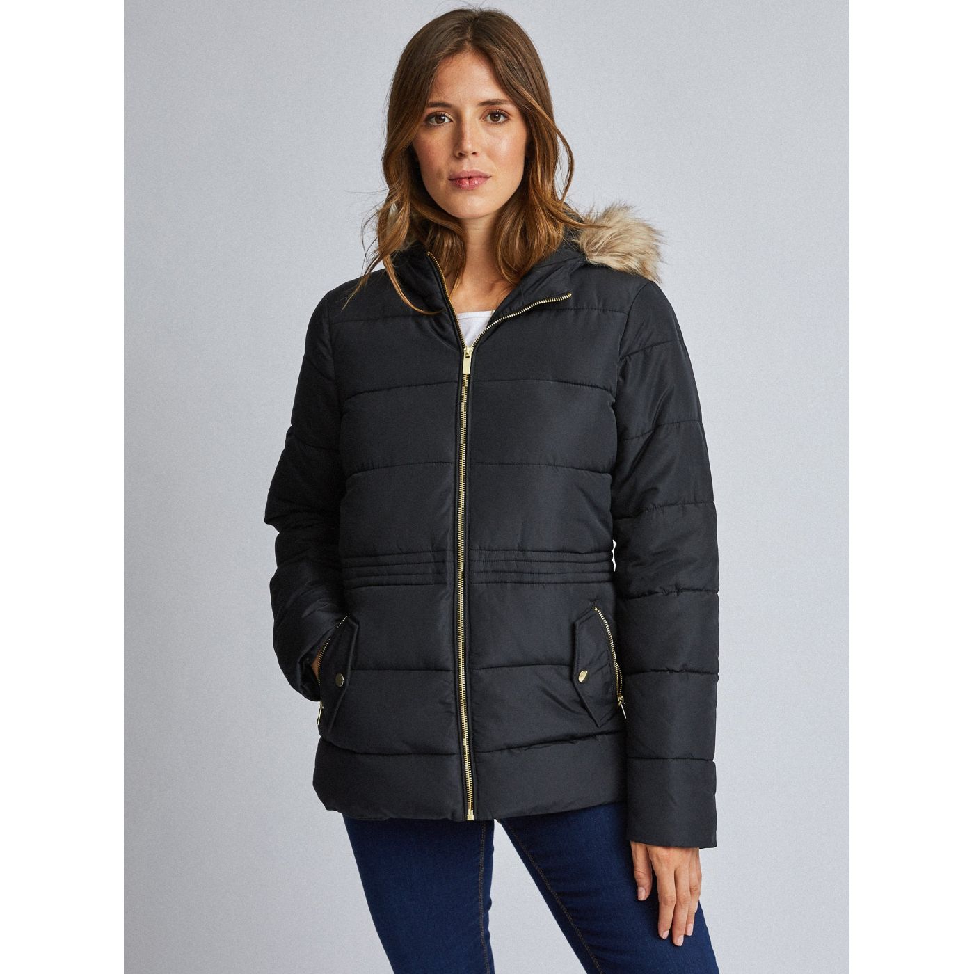 Dorothy Perkins Black Quilted Winter Jacket