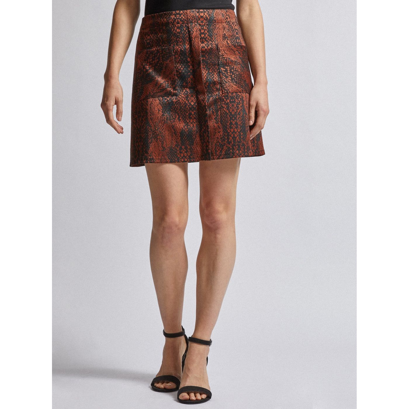 Black-brown skirt with snake pattern Dorothy Perkins