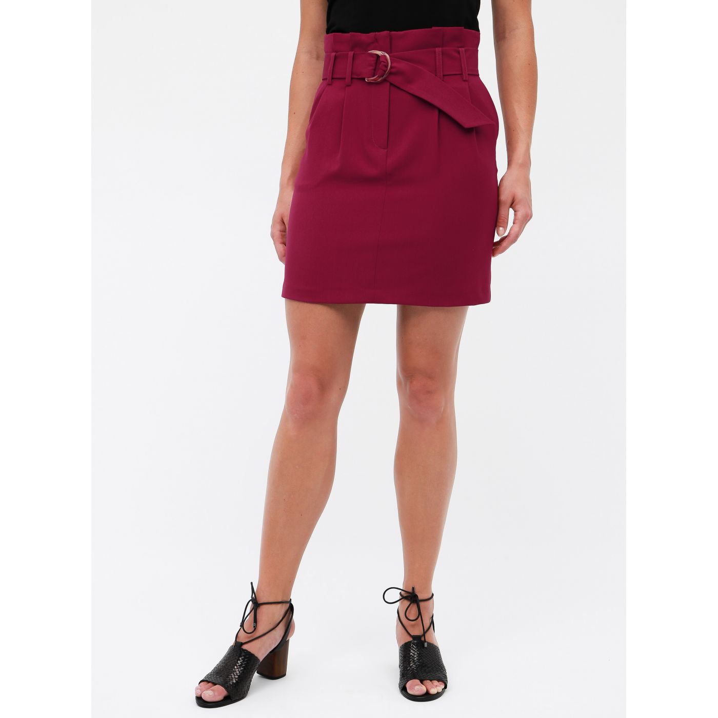 Miss Selfridge Burgundy Miniskirt