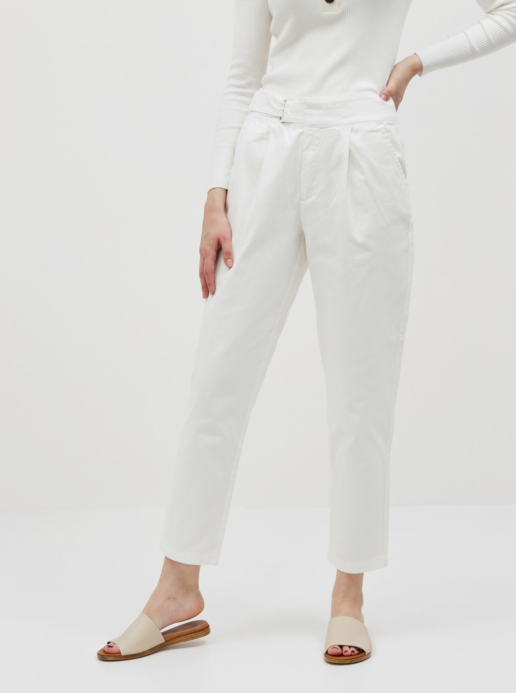 Jacqueline de Yong Pacey White Cropped Pants
