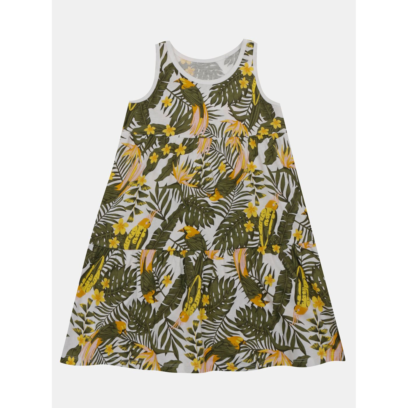 White-green girl patterned dress name it