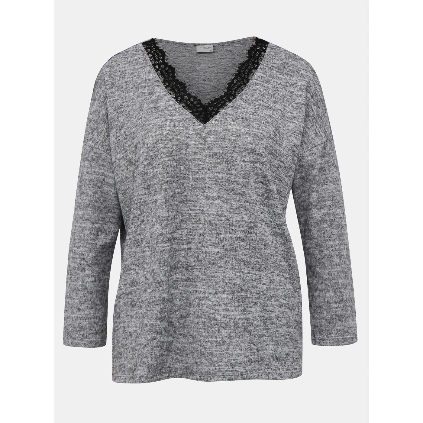 Gray sweater with lace Jacqueline de Yong Choice