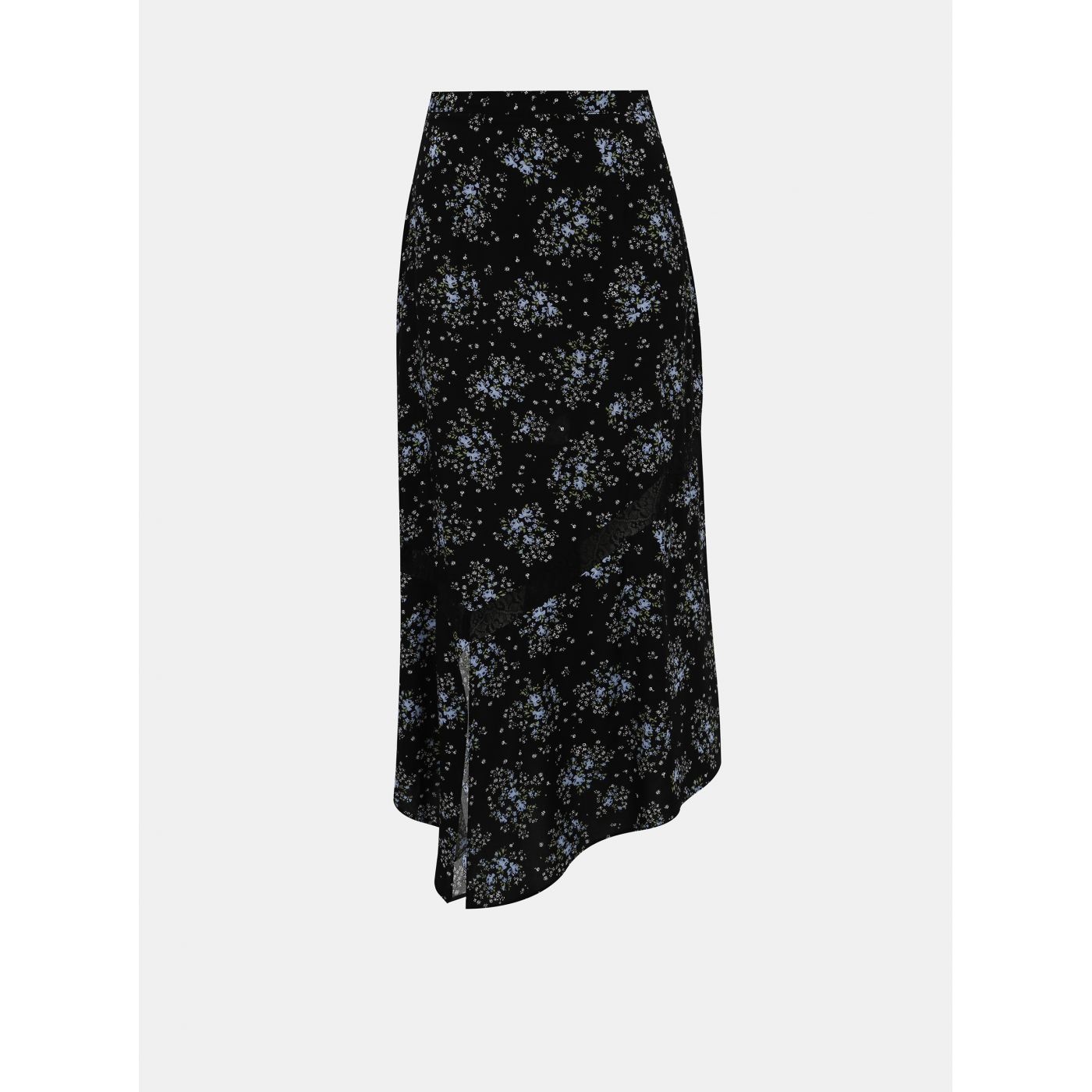 Black floral maxi skirt with slit Miss Selfridge