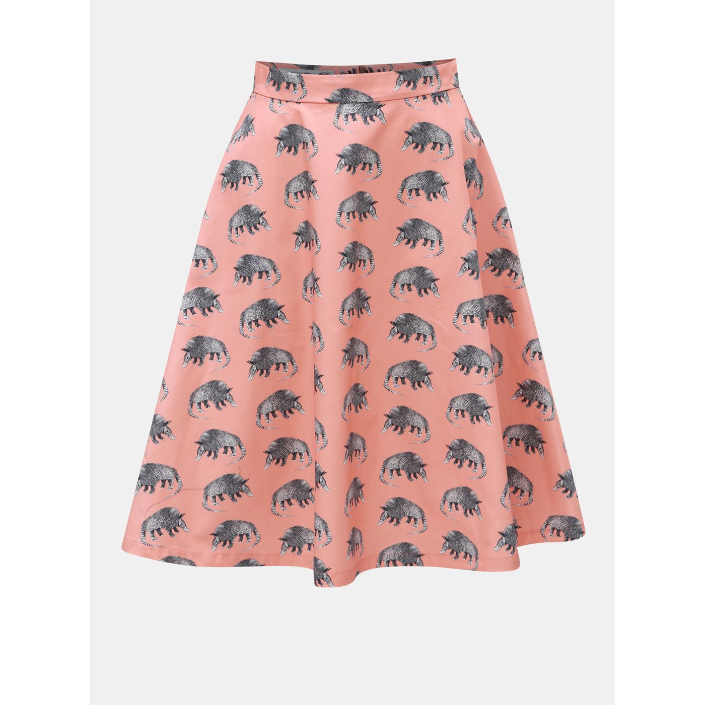 Gray-pink skirt with armadillo motif annanemone