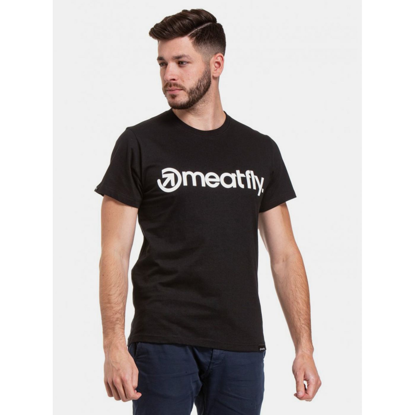 Black Men's T-Shirt printed Meatfly Logo