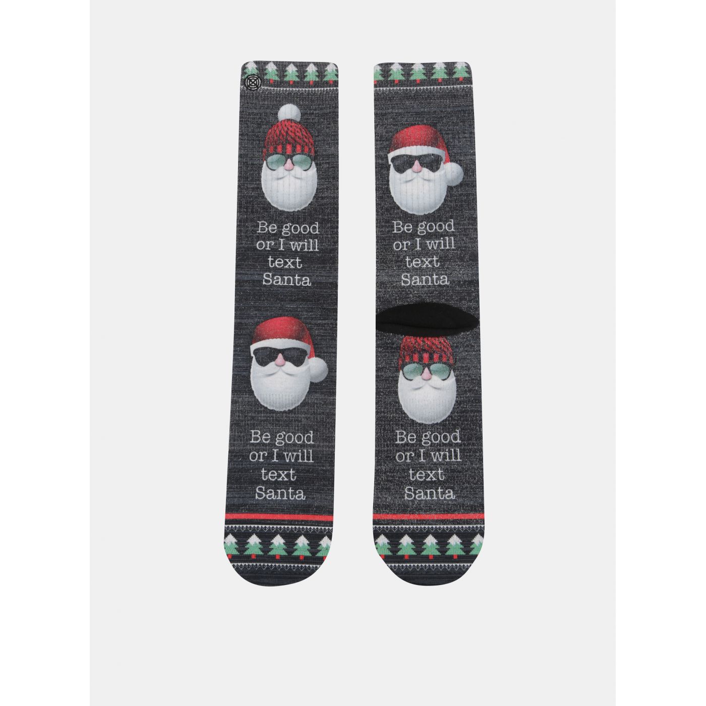 MEN'S GREY SOCKS WITH XPOOOS Christmas Theme