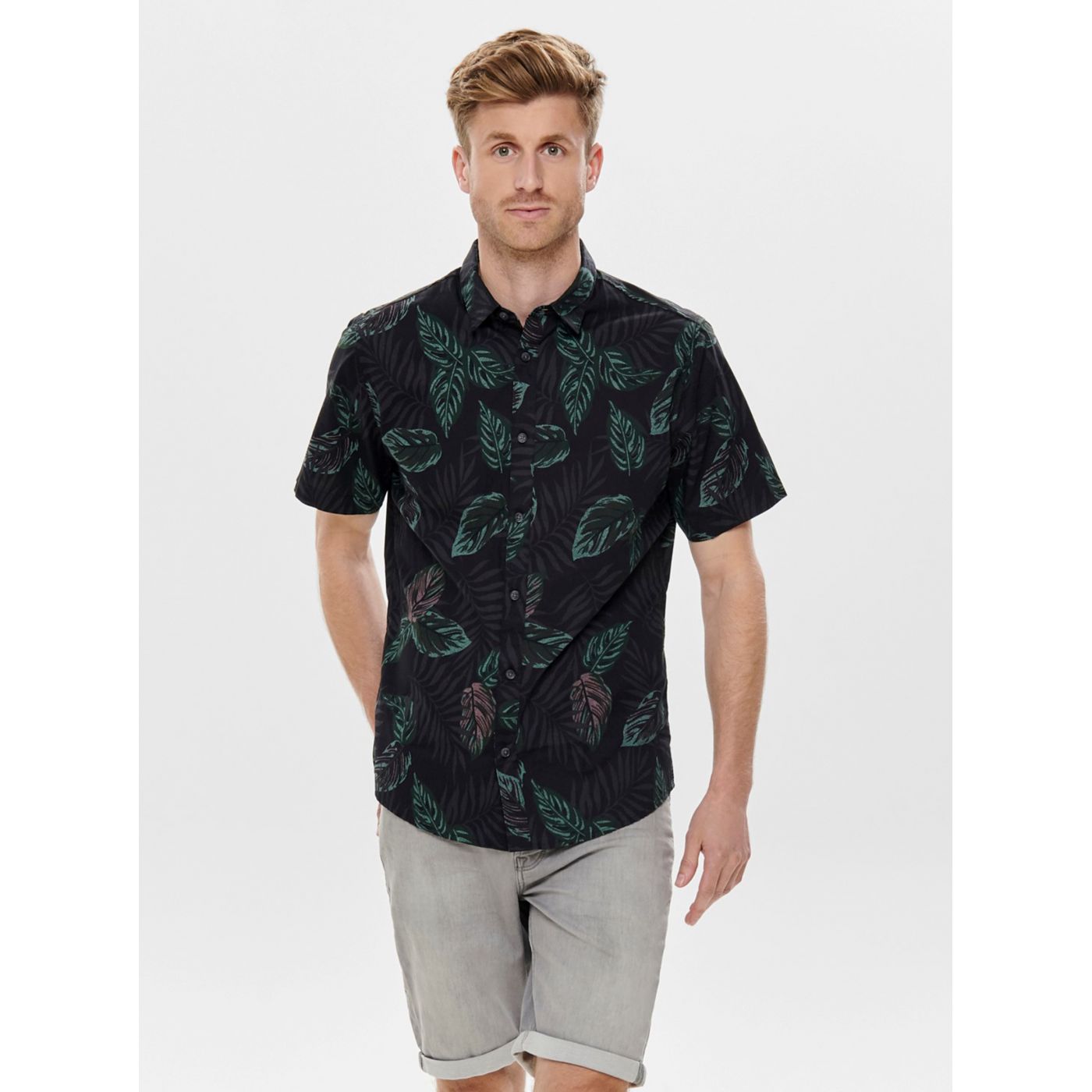 Black Patterned Shirt ONLY & SONS Timothy