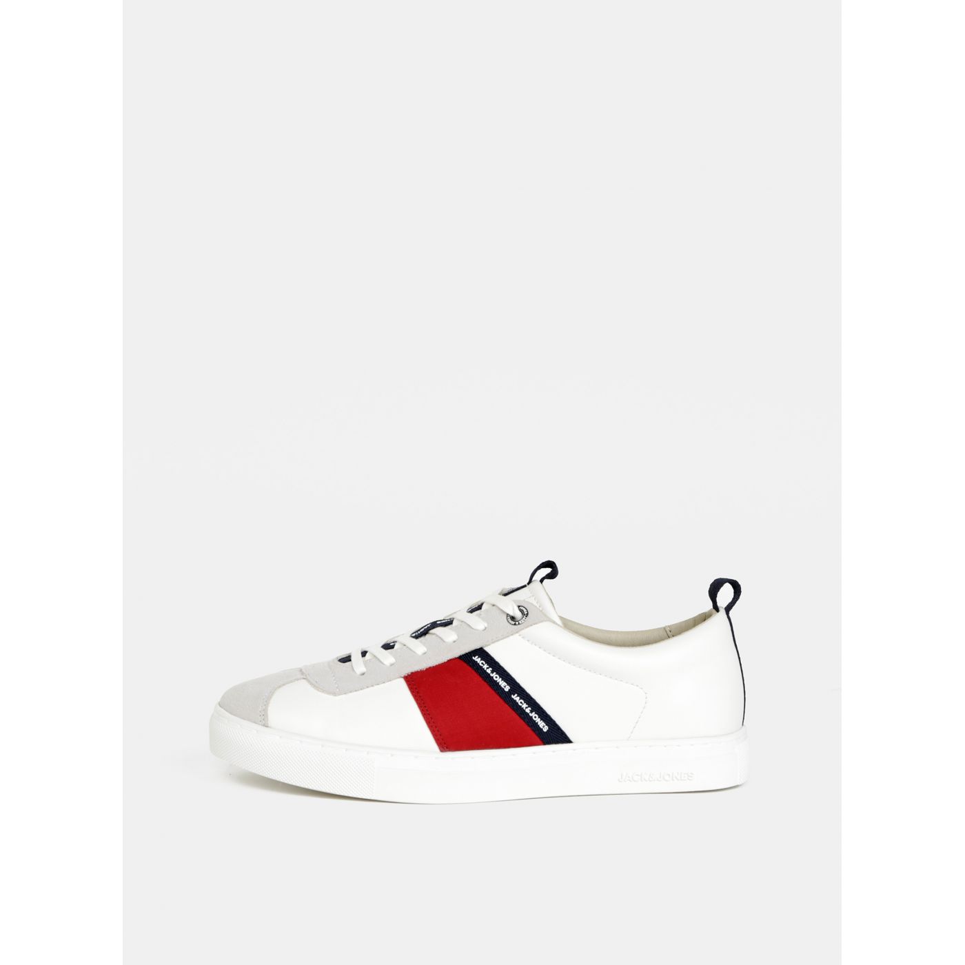 White men's sneakers with details in suede jack & jones sloane