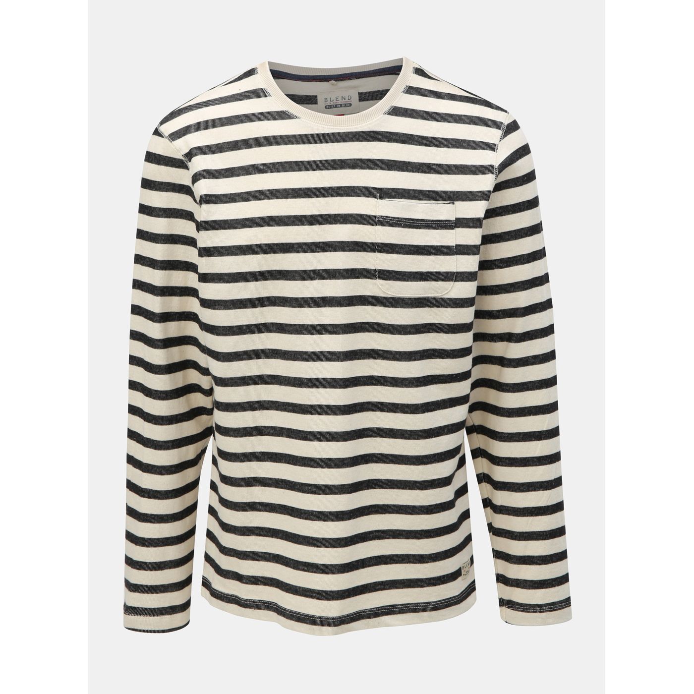 Black-cream striped sweatshirt with Blend pocket