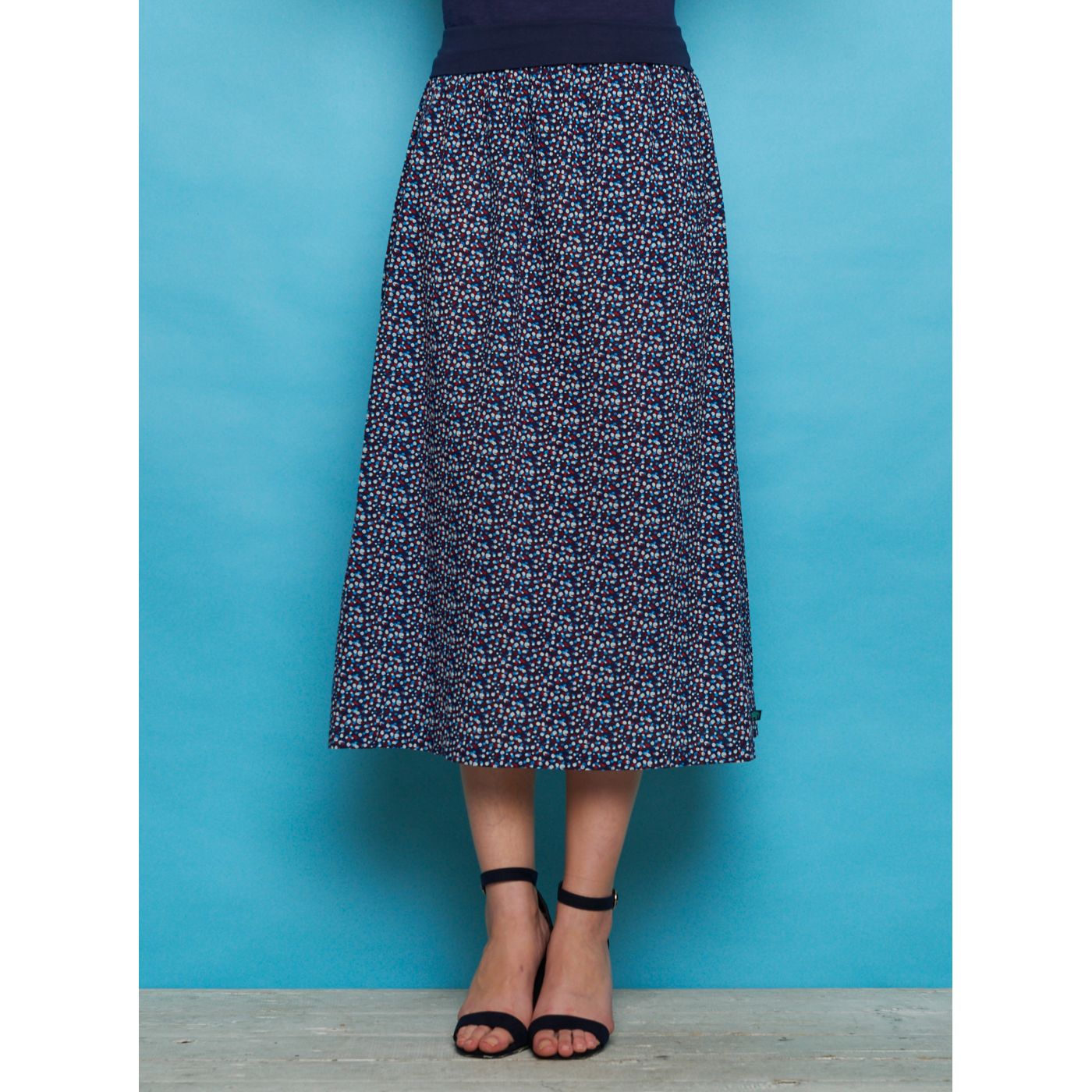 Dark blue patterned maxi skirt Tranquillo